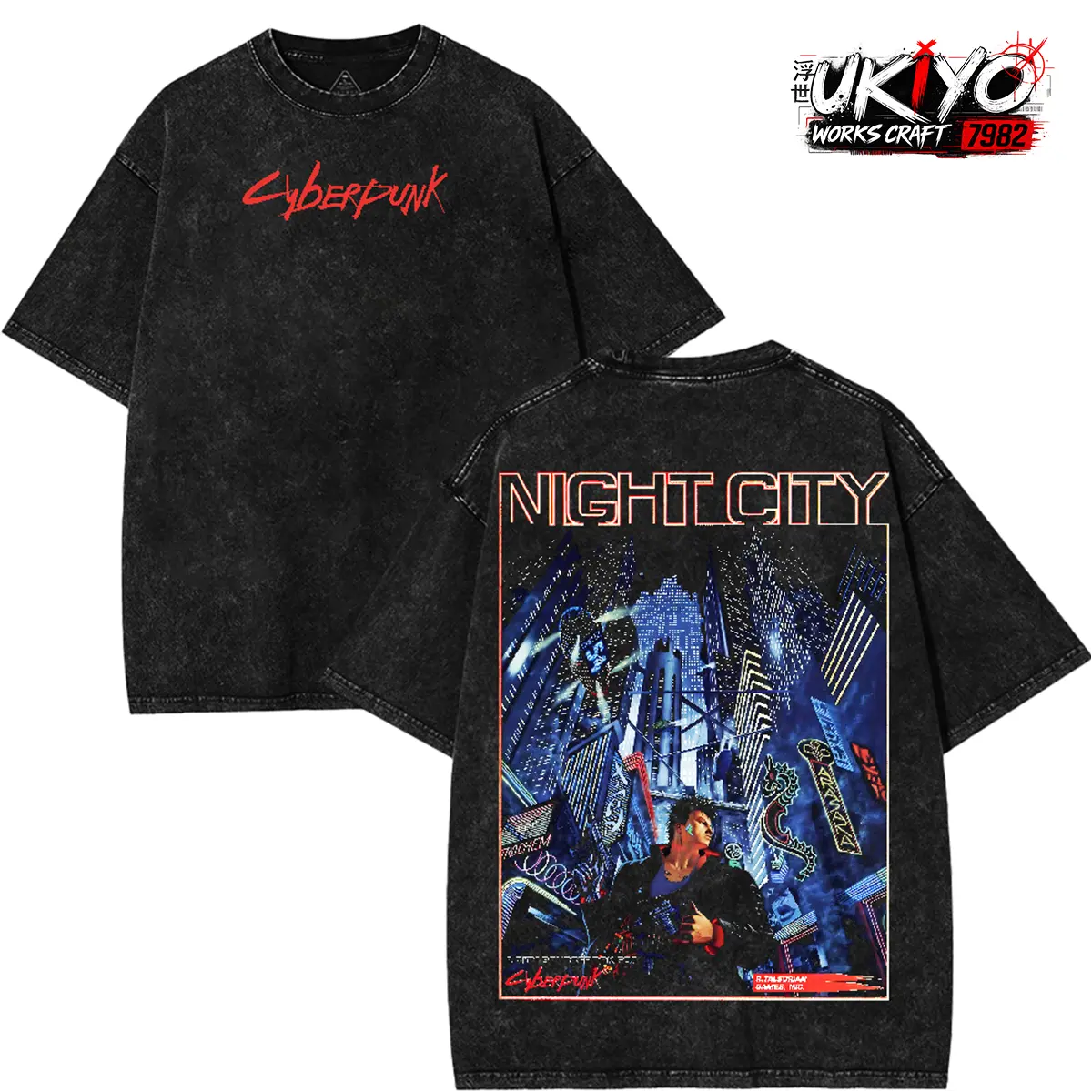 Retro Limited Vintage Cyberpunk 2020 Original Retro 80s Game Unisex Acid Washed Lightweight TSHIRT, Cyberpunk Shirt, Gaming Shirt Cotton Fabric