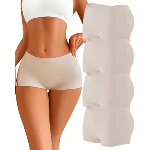 Womens Seamless Boy Shorts Underwear Soft Stretch No Show Boxer Shorts Briefs Panties for Ladies 4 Packs