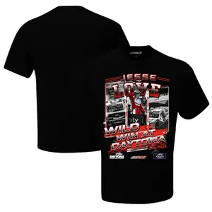 Men's Jesse Love Jr. Checkered Flag Sports Black 2025 Xfinity Series United Rentals 300 Race Winner T-Shirt, Retro Motor Racing Unisex Gift Tee