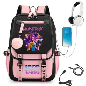 Kpop Backpack Lisa Rose JISOO Jennie Shouler Bag Messenger Bag Fashion Cute Stylish Daypacks USB Charging Backpack
