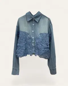 Lace Patch Denim Shirt
