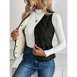 Women's Warm Lined Jacket, Winter Clothing Women's Winter Vest, Ladies' Autumn Winter Warm Vest