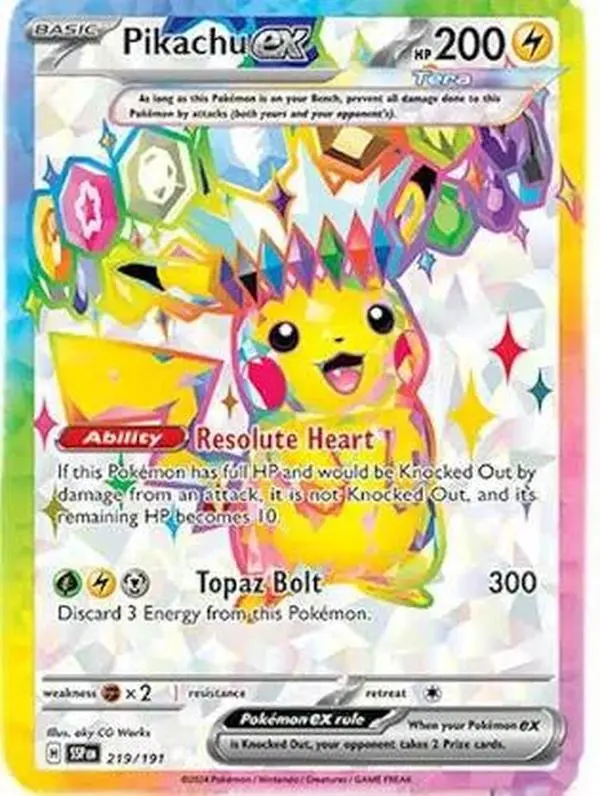 Pikachu ex - 219/191 - #219/191 - SV08: Surging Sparks - Near Mint