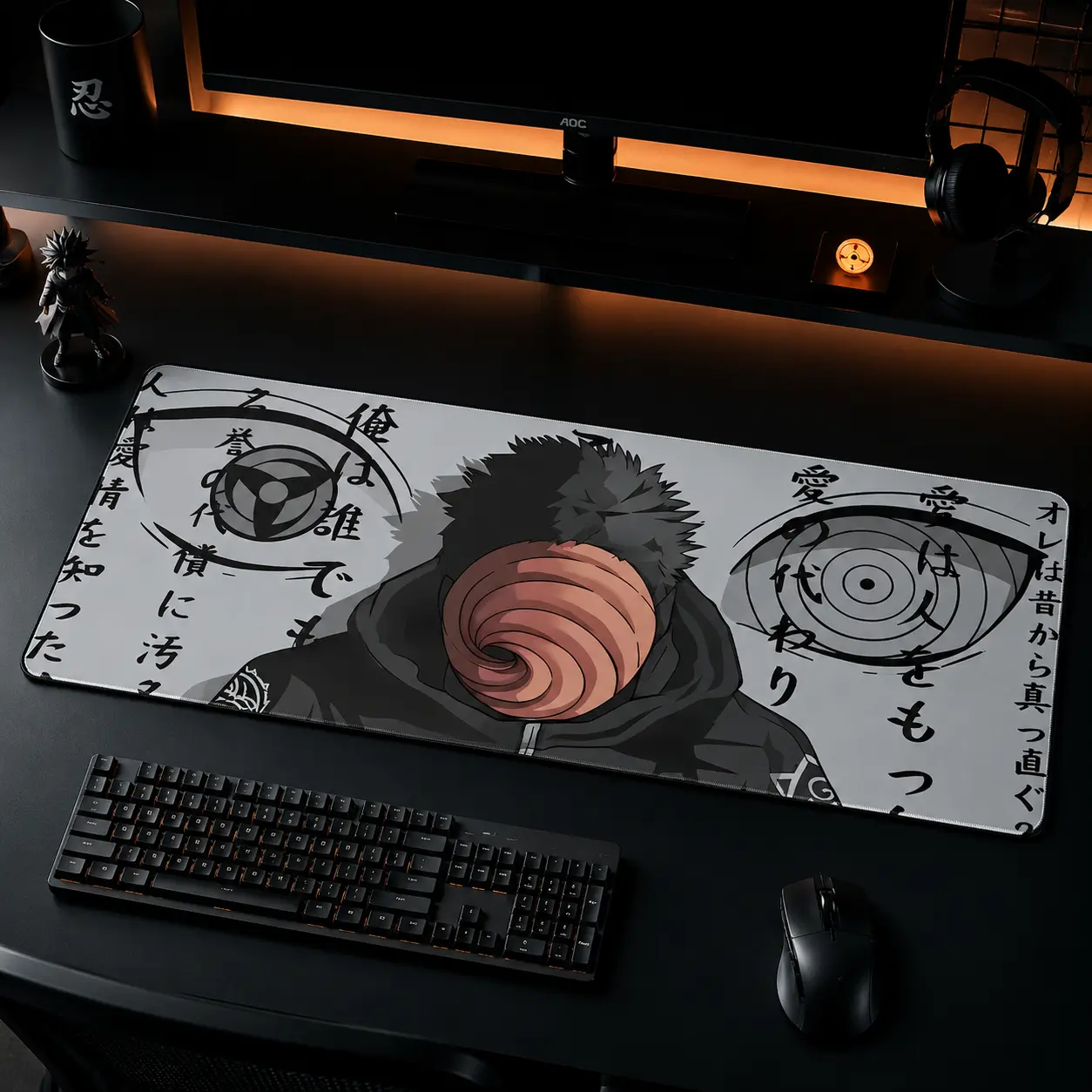 Obito Madara Sharingan Playmat Anime Play Mat Decor TCG, Deskmat & Mousepad