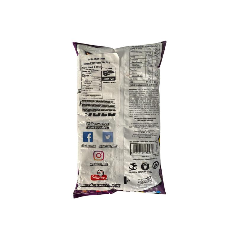 21 PK Sabritas Doritos Flaming Hot 21 PK21 Original Packaging - Bold Crunchy Crispy Spicy Flavor Ideal for Snacking Share Size Small Bite Size