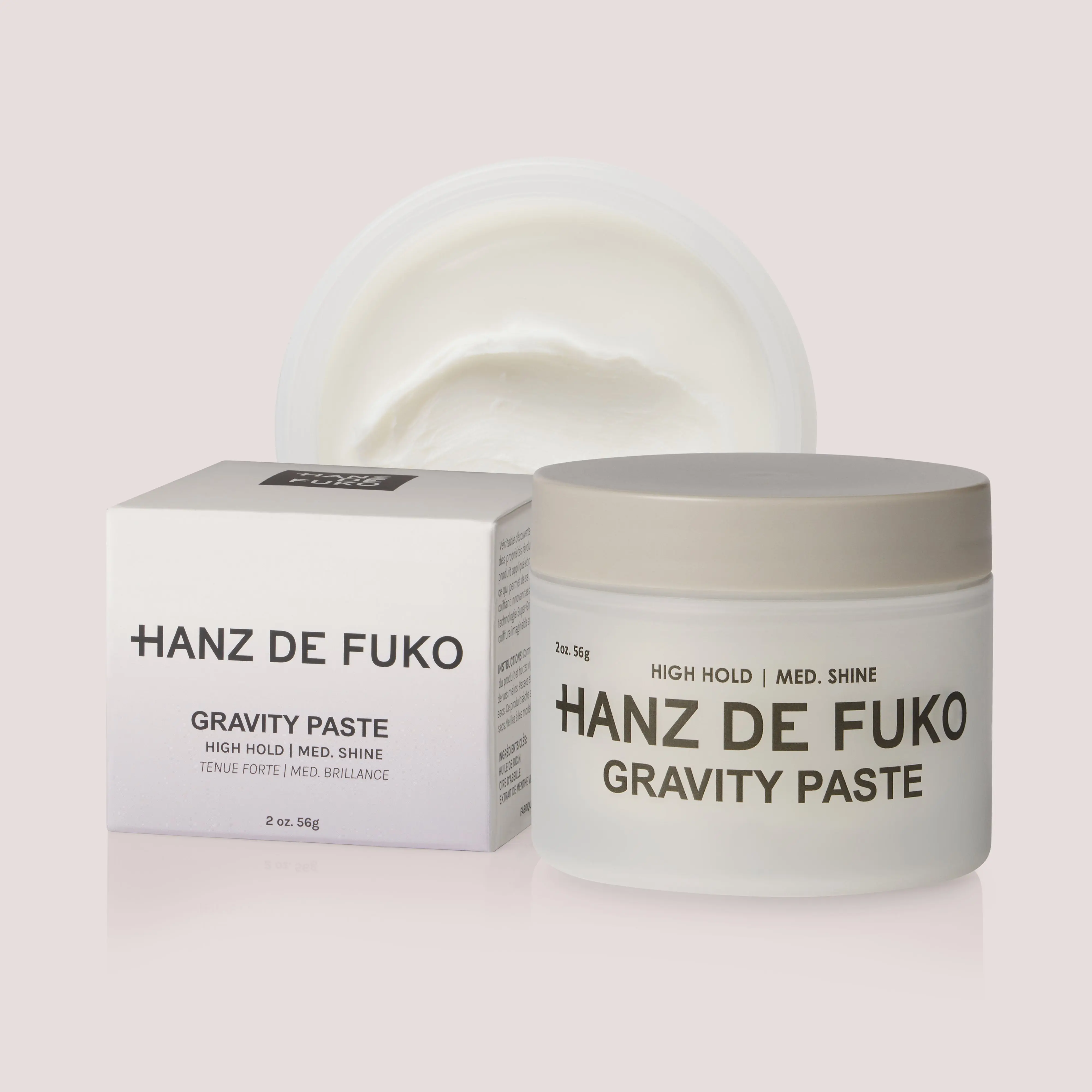 Hanz De Fuko Gravity Paste Hair Styler - Unisex Adults' 2 oz (60 ml) Castor Seed Oil & Beeswax Gel Haircare, High Hold, Medium Shine, Palm-Activated Tacky Grip, Spearmint, For Damp/Dry Hairstyle Creation