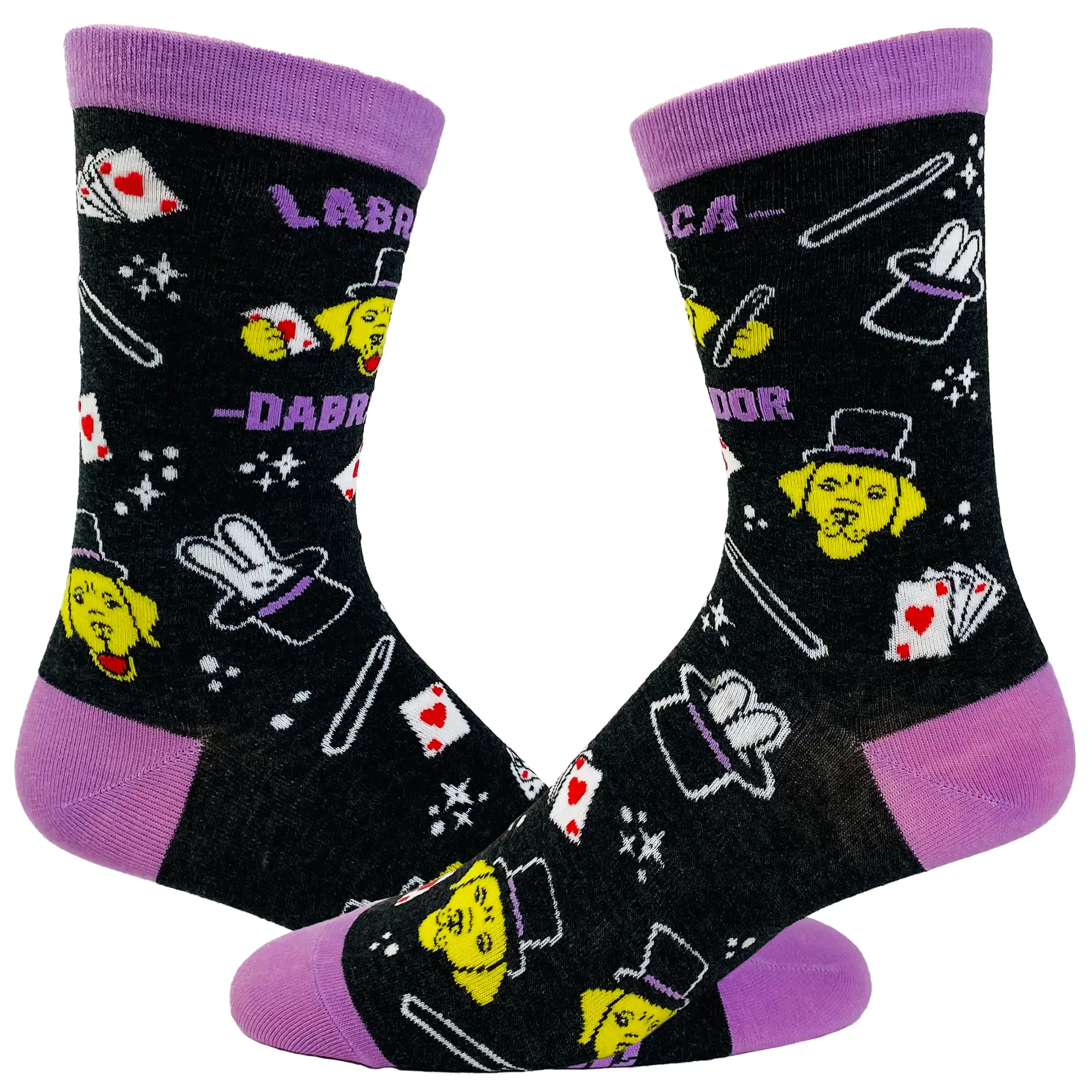 Women's Labracadabra Socks Funny Labrador Magic Footwear for Pet Dog Lover Funny Graphic Socks Comfortable Fitted Spandex Cotton