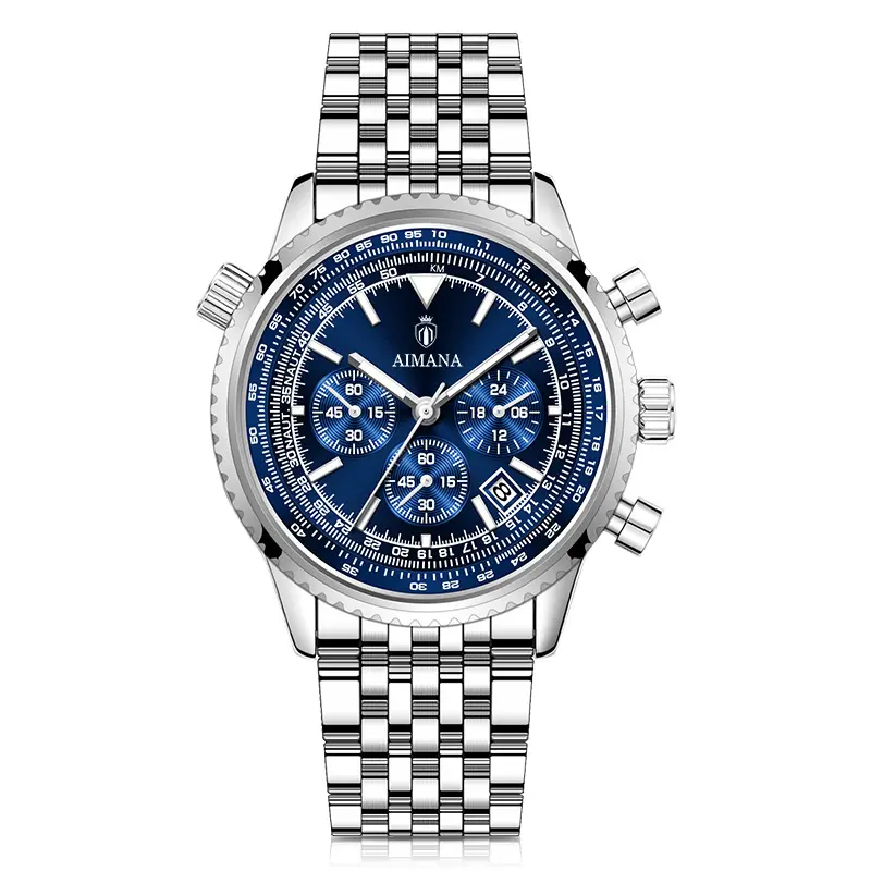 Men’s steel band sport business watch, large dial and date display for everyday wear - AMN8619+YY