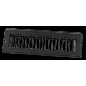 Decor Grates  4 x 10 in. Metal Undampered Floor Register, Black