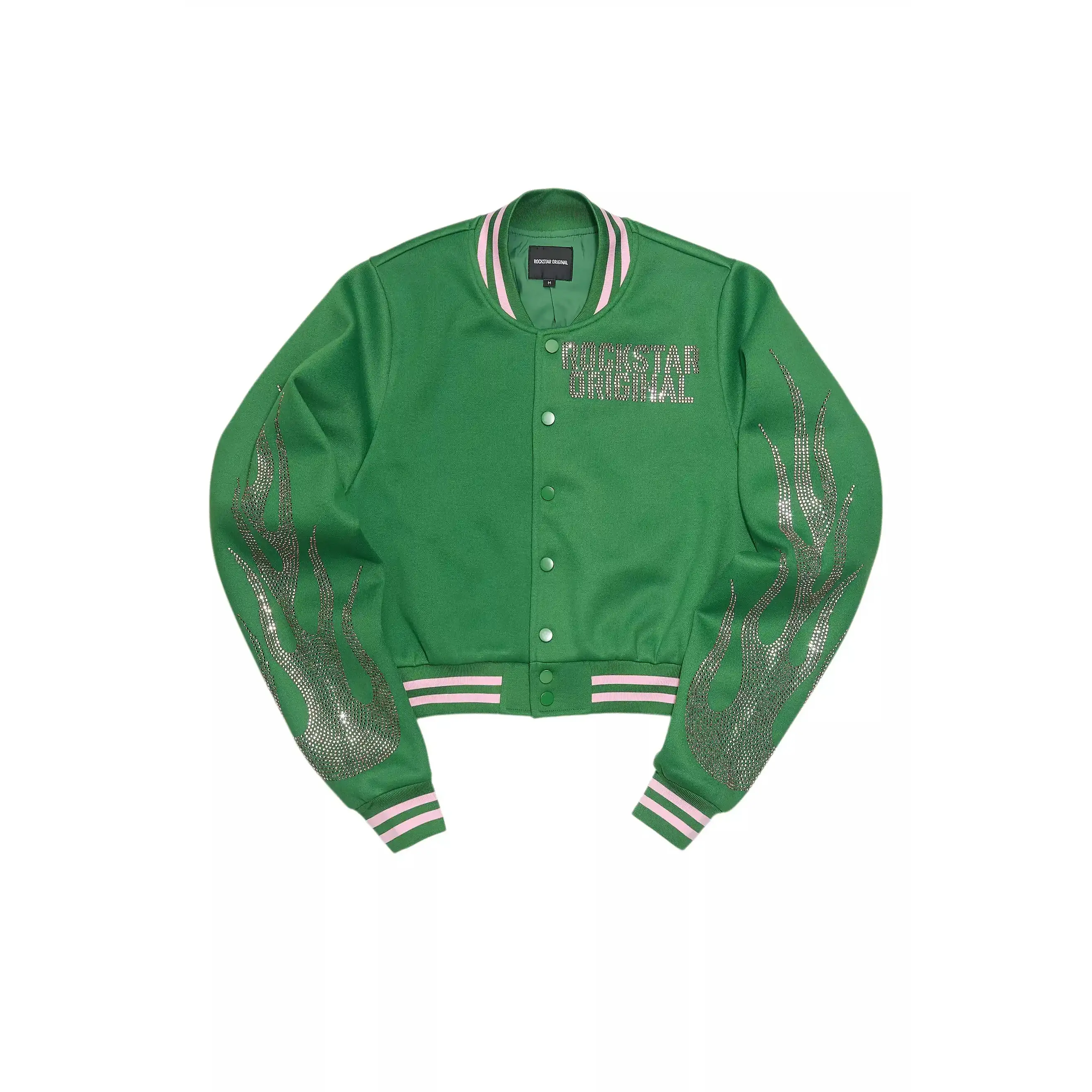 Beunca Green Rhinestone Varsity Jacket Beunca Green Rhinestone Varsity Jacket