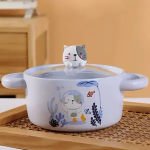 30 oz Bowl with Lid - Decorative Tableware Featuring Cartoon Design