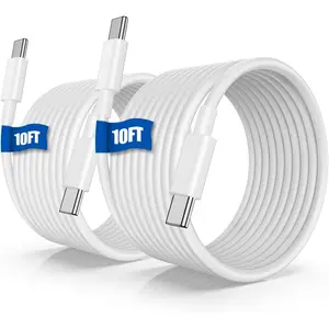 Long USB C to C Fast Charger Cable 10ft, 60W Type C to C Charging Cord for  iPhone 16/15 Plus/15 Pro Max,MacBook ProiPad Pro 12.9/11 /Mini/Air 4,Samsung Galaxy