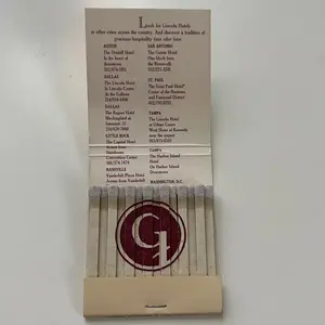 The Gunter Hotel San Antonio TX Feature Matches Vintage Matchbook TB7-XSM