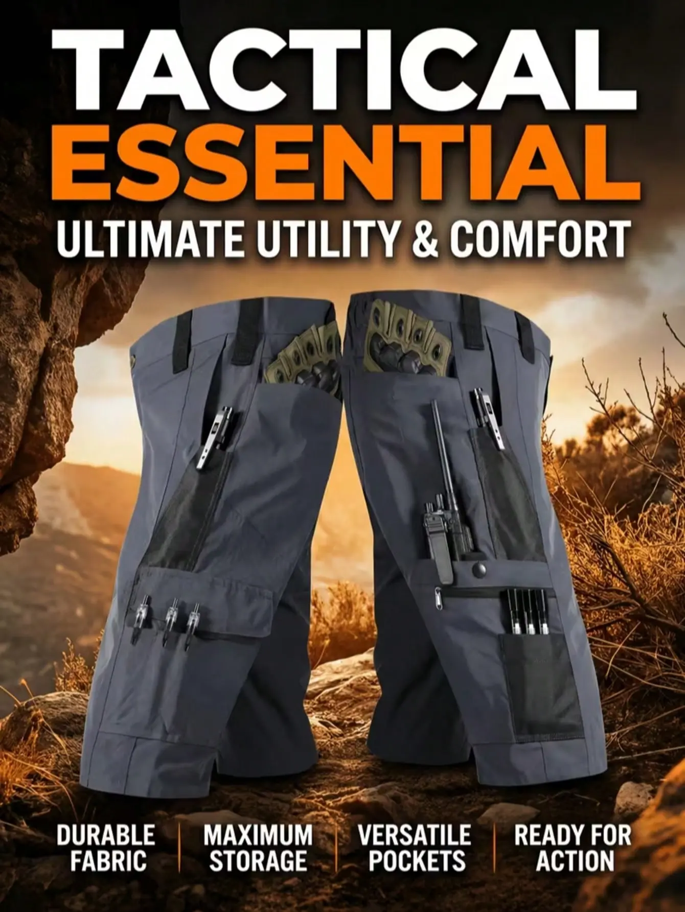 Hardcore tactical cargo shorts with multiple storage pockets, segmented multi-pocket design—versatile, wear-resistant shorts for camping, work/duty, and commuting.