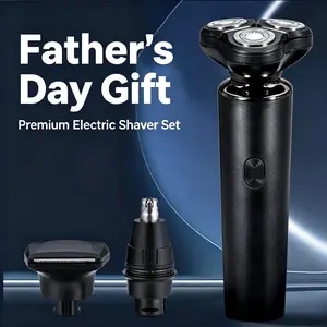 [Father's Day Gift] Upgraded Electric Shaver, Electric Shaver for Men and Women, with 3 Blade Heads, IPX7 Waterproof (Wet and Dry), LED Display, USB Type-C Rechargeable, Flexible Floating Design - A Perfect Father's Day Gift