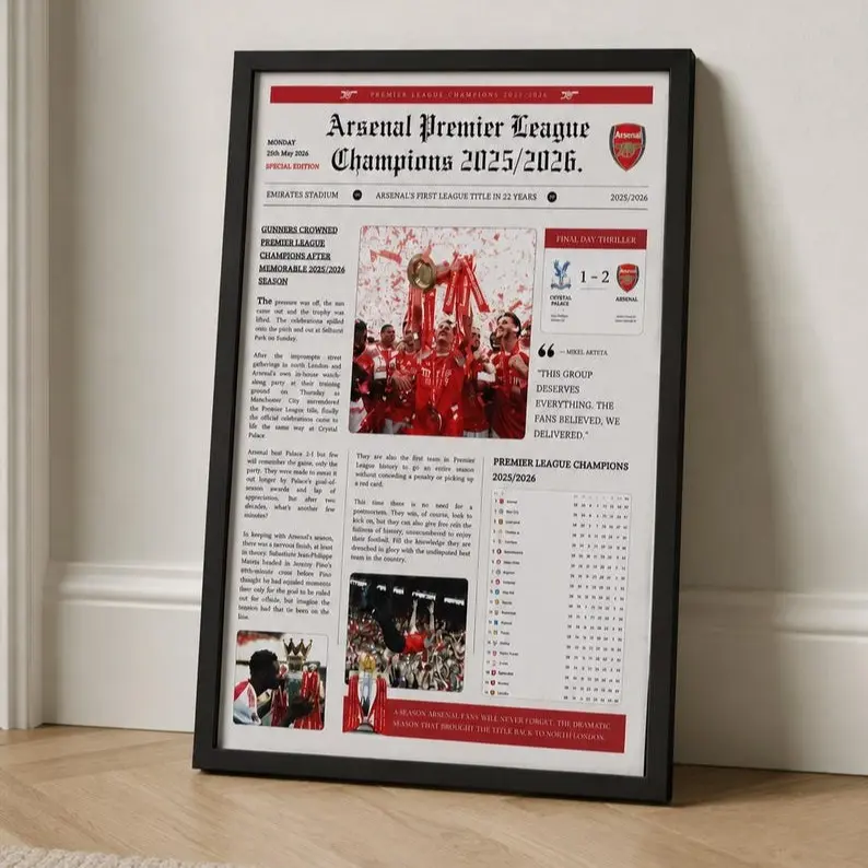 Arsenal Premier League Champions article Poster