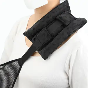 Upgrade Neck Pad Strap Cushion Pillow for Arm Sling Comfort Shoulder Support Pad Rotator Cuff Replacemet Surgery Elbow Brace Carry Padded Cover Broken Wrist Hand Injury Cast Minky Dot Black