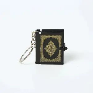 Mini Quran with Keychain - Pocket-Sized Portable Quran in Arabic for Travel Gifts & Everyday Use Black/Silver Durable Metal Ring