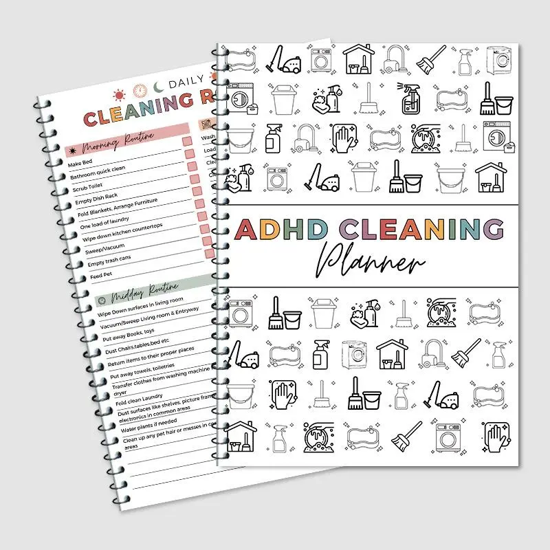 Cleaning Schedule Planner, 1 Count Annual Cleaning Checklist Planner, Make Cleaning Planned and Fun to Achieve Planner Notebook, Spiral Bound Planner, Calendar Planner