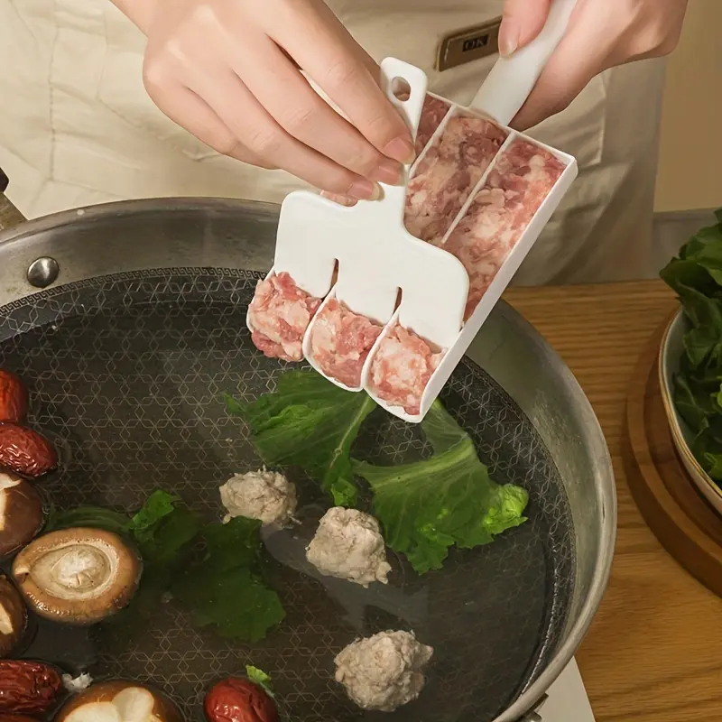 2pcs/set Meatball Maker, Kitchen Tool Accessories, Kitchen Gadgets, Triple Meatball Machine, Creative Filling Meatball Mold