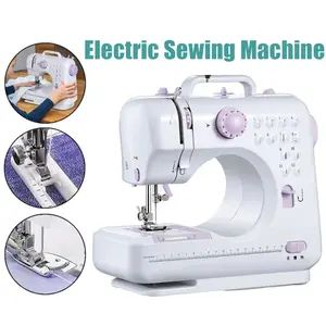 Portable Electric Sewing Machine for Beginners, 12 Built-In Stitches, Lightweight Easy to Store & Carry, Foot Pedal/Button Switch, Great for Crafting Mending & Holiday Gifting
