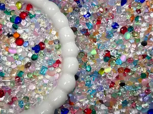 Small Size Colorstorm Mixed Pointed Back Crystal Glass Rhinestones For Nails Arts and DIY