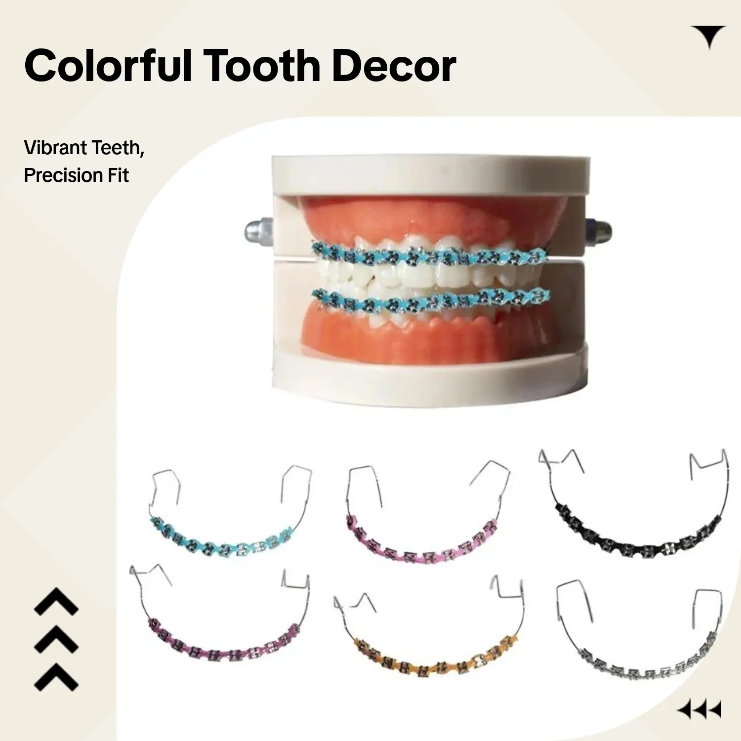 1-Pair Pack Temporary Dental Braces Decor - Orthodontic Accessories, Low Irritation Metal Wires Ligature Ties, Oral Fashion High-Quality Teeth Ornament, Comfortable Reusable Party Wearable Accessory