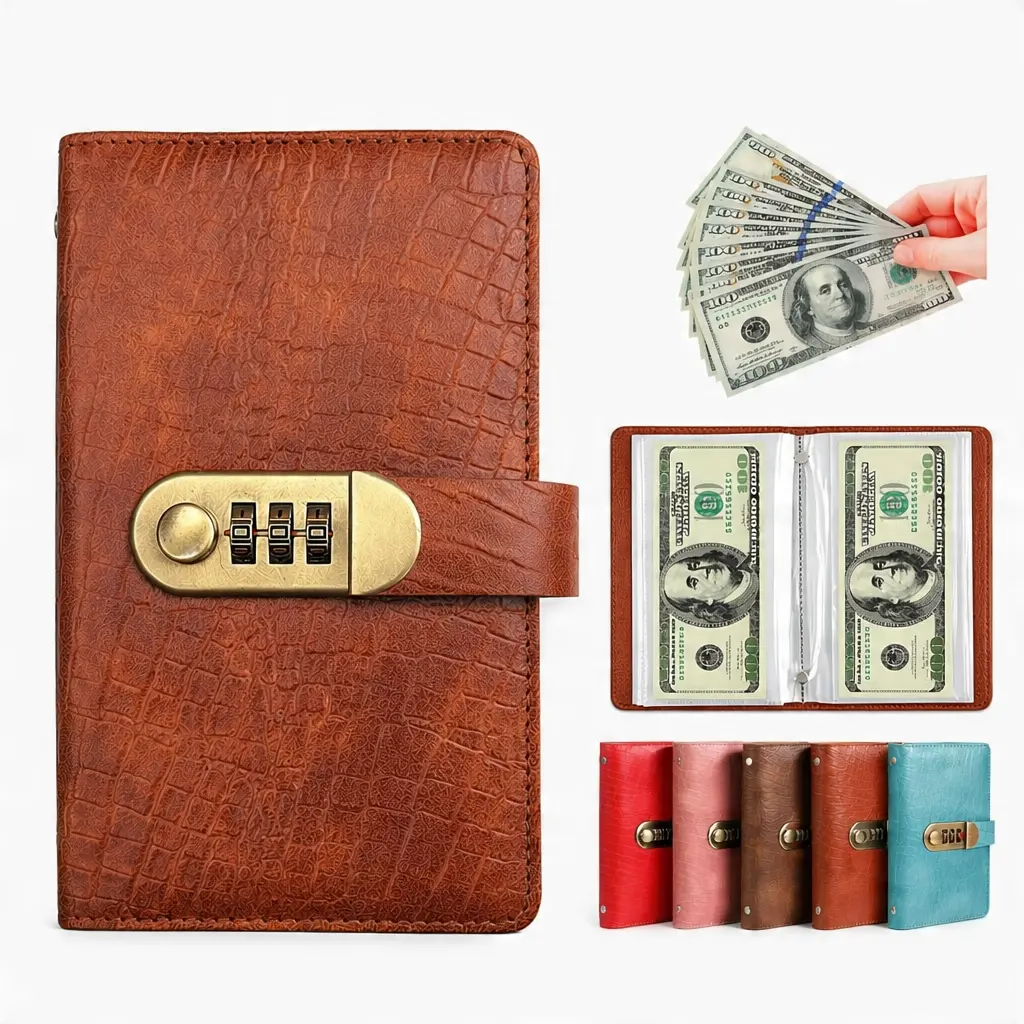 Lockable A6 Compact Portable Lightweight Accounting Notebook - 50 Sheets/100 Pages Binder, Budget Tracker for Personal Finance Enthusiasts, Built-in Lock, Expense Tracking, On-the-Go Savings Planning, Secure Office Stationery