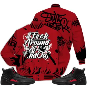 Bloodline 12s Outfit Varsity Jacket, Meme Quote Drip Sneaker Matching Shirts