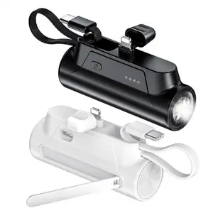 Dealsforyoudays 8000mAh Portable Capsule Power Bank with Built-in Flashlight & Micro USB Charging for Apple Android Smartphones Rechargeable External Battery Pack with Stand Charger Adjustable