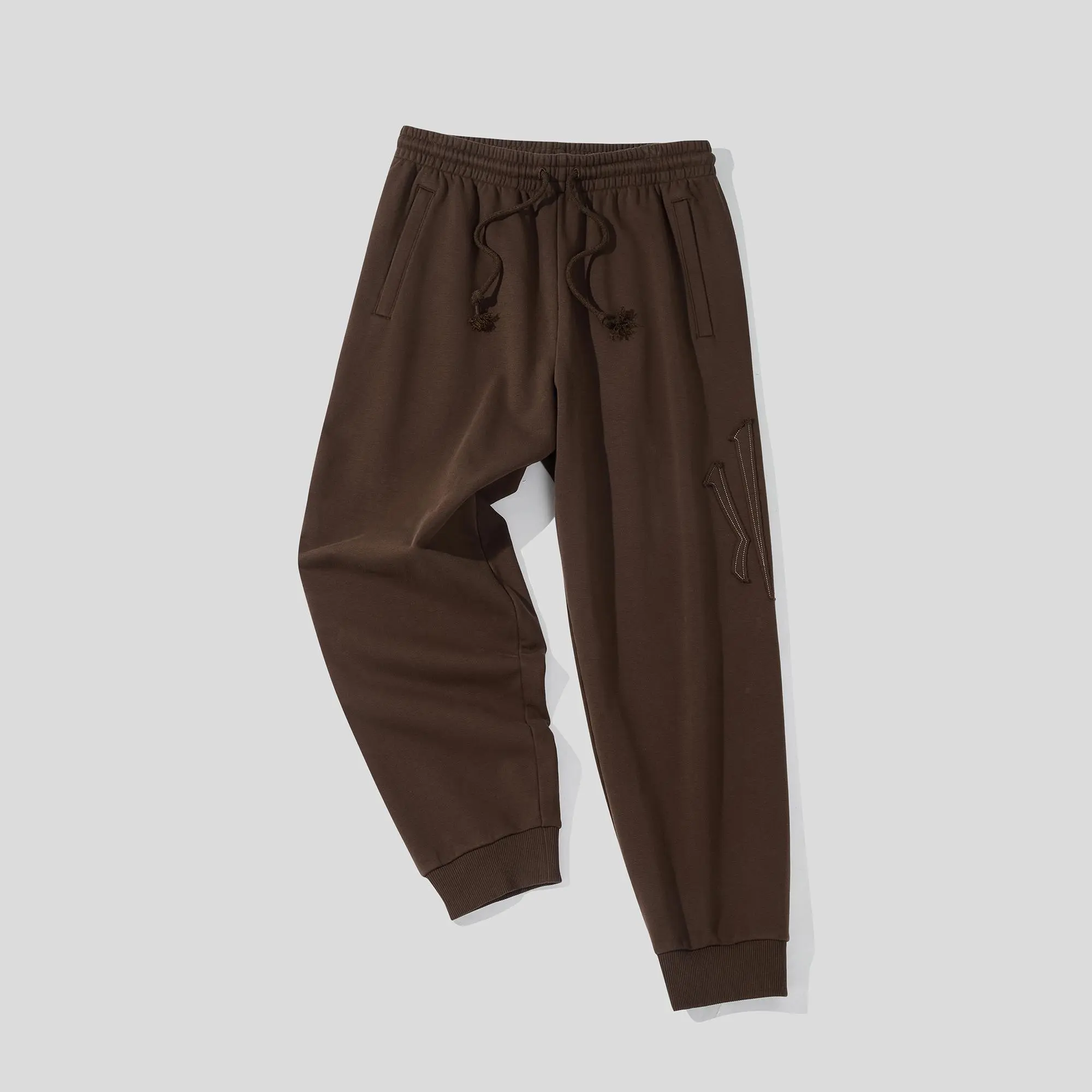 ANTA Hélà Crest Menswear Pants Casual Minimalist Trousers Cotton Brown Plain Sports Clothing