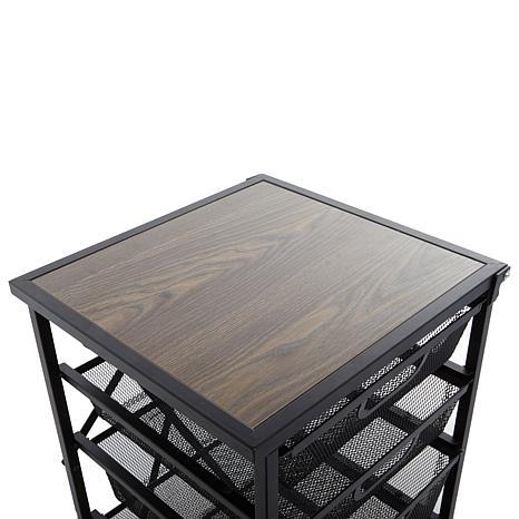 Origami 5-Drawer Cart with Wooden Top