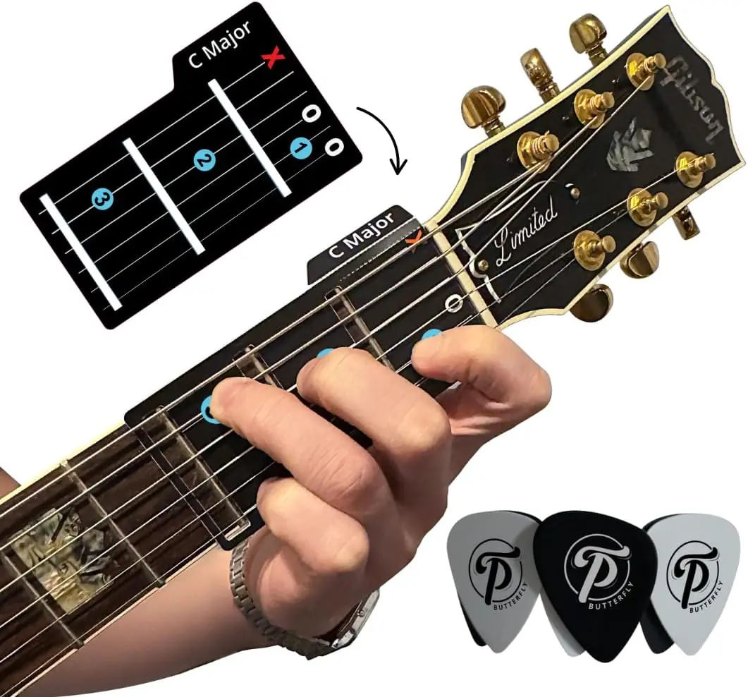 Guitar Card Chords with Butterfly Guitar Picks for Beginner Guitar Players Learning Tools Music Accessories