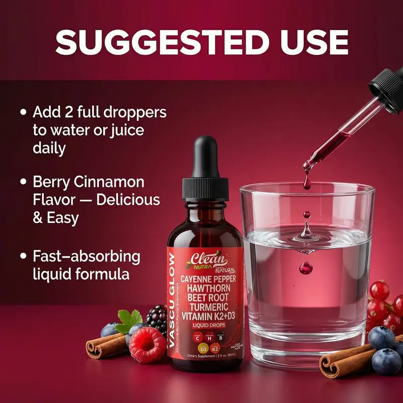 Clean Nutra BOGO | Cayenne Pepper Drops Supplement + Hawthorn Berry, Vitamin D3 K2, Organic Beet Root Powder, Ceylon Cinnamon, Turmeric Curcumin, Panax Ginseng & More Health Wellness Supplement Liquid Drops – Vascu Glow Clean Nutra BOGO | Cayenne Pepper Drops Supplement + Hawthorn Berry, Vitamin D3 K2, Organic Beet Root Powder, Ceylon Cinnamon, Turmeric Curcumin, Panax Ginseng & More Health Wellness Supplement Liquid Drops – Vascu Glow