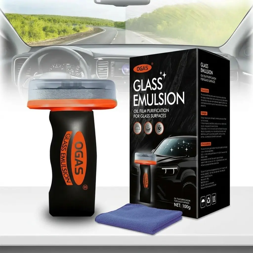 2026 New Automotive Handheld Oil Film Cream Degreaser Cleaner (100g, 1pc) - Compact Portable Streak-Free Car Windshield Cleaner, Effective Oil Film Removal, Enhanced Visibility in Wet Conditions, Rain and Fog Conditions Glass Decontamination