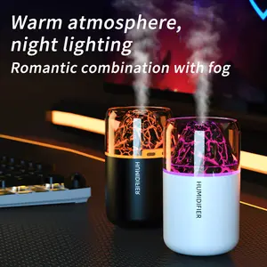Mini Volcanic Lava Humidifier with Colorful Atmosphere Light, Car Air Freshener Spray, Suitable for Bedroom Living Room Office