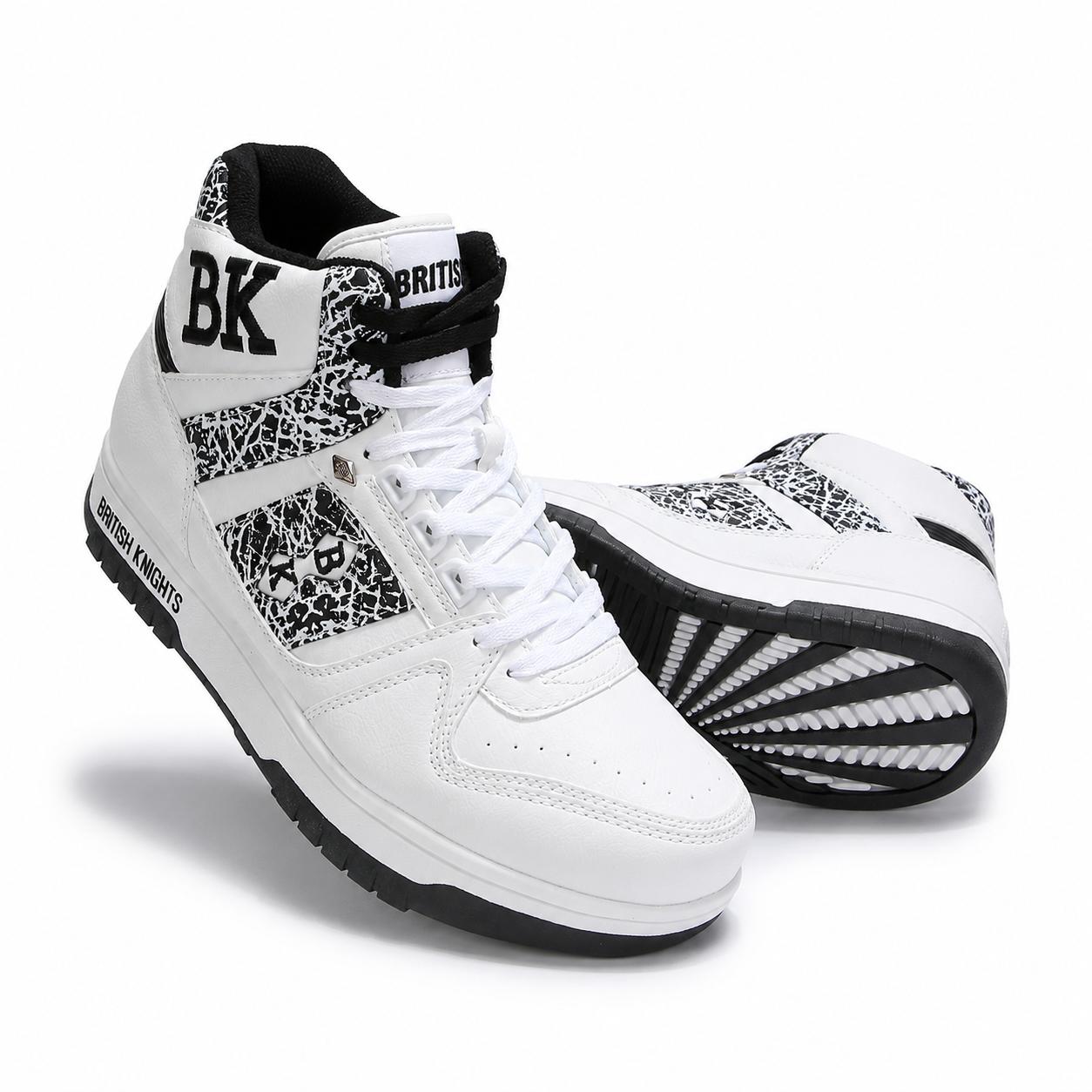 British Knights Versatile Black White High Top Sneakers for Men Casual Shoes for Work & Play Men's Summer Breathable Retro Shoes for Outdoor Fun Summer Vibes  All Season Wear  Memorial Day Weekend Casual Non-Slip