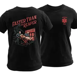 Faster Than The Reaper EMS T Shirt, Vintage Paramedic Graphic Tee, Soft Cotton Blend Shirt, Workman EMS Rescue Design, Emergency Medical Apparel for Men & Women, Funny EMT Gift