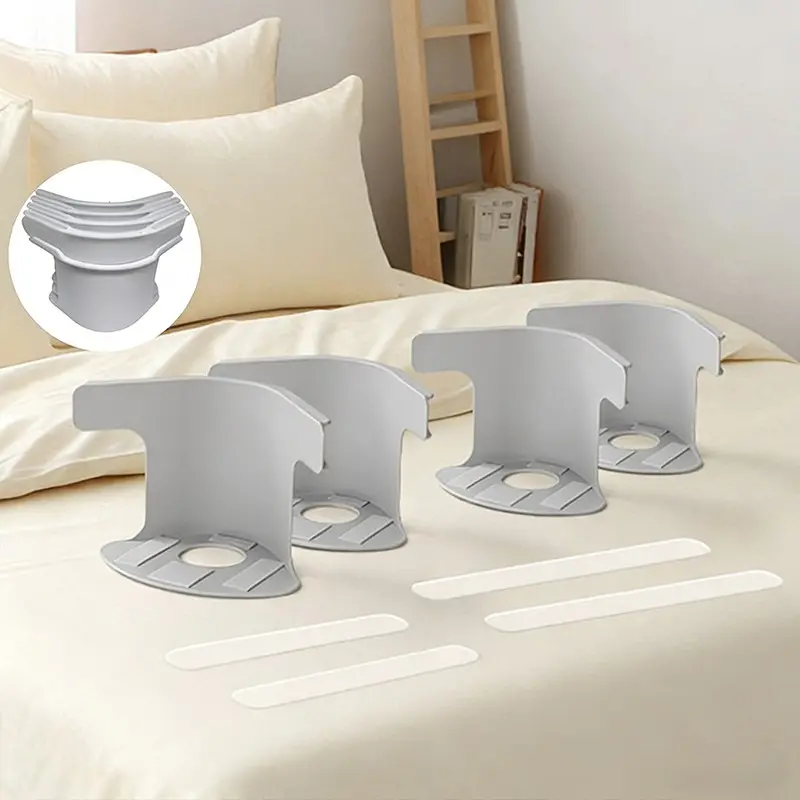 Bedside Locking Sheet Fasteners Set (4 Pieces), Invisible Clip No Needle Corner Fix Bed Sheet Holder, Fits Any Size Mattress, Bed Sheet Grippers, Durable Bedding Accessories, Bedsheet Clip, Corner Sheet Holders