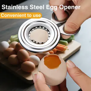1 Count Premium Egg Shell Cutter, Quick Manual Egg Opener for Glutinous Rice Stuffed Eggs & Scotch Eggs - Reliable Stainless Steel Kitchen Tool
