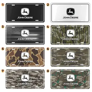 Farm Deer Camo License Plate Collection, 12 x 6 Aluminum Vanity Tag, US Vehicles, Old School Bottomland Woodland Camo, Farmer Gifts, Tractor Car Decor