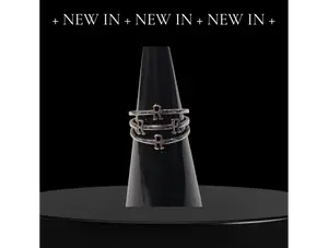 Stainless Steel Single Stacked Ring With R Initial sterling