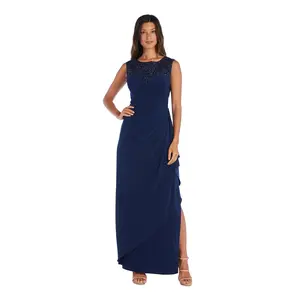 Navy 4P R&M Richards 5939P Long Formal Petite Dress Sale