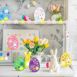 172 Piece Foam Easter Egg DIY Craft Set for Kids, Easter Decoration Kit with Bunny and Chick, Home Office Art Supplies