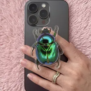 Dung Beetle with MagSafe Phone Grip, Horror Aesthetic Magnetic Phone Holder, Kawaii Scary Fan Gift , Kindle Accessories sticky Baby mount Library Card Flower-Shaped Multi-Functional Stand Universal Car Double-Sided Octo Adjustable Portable
