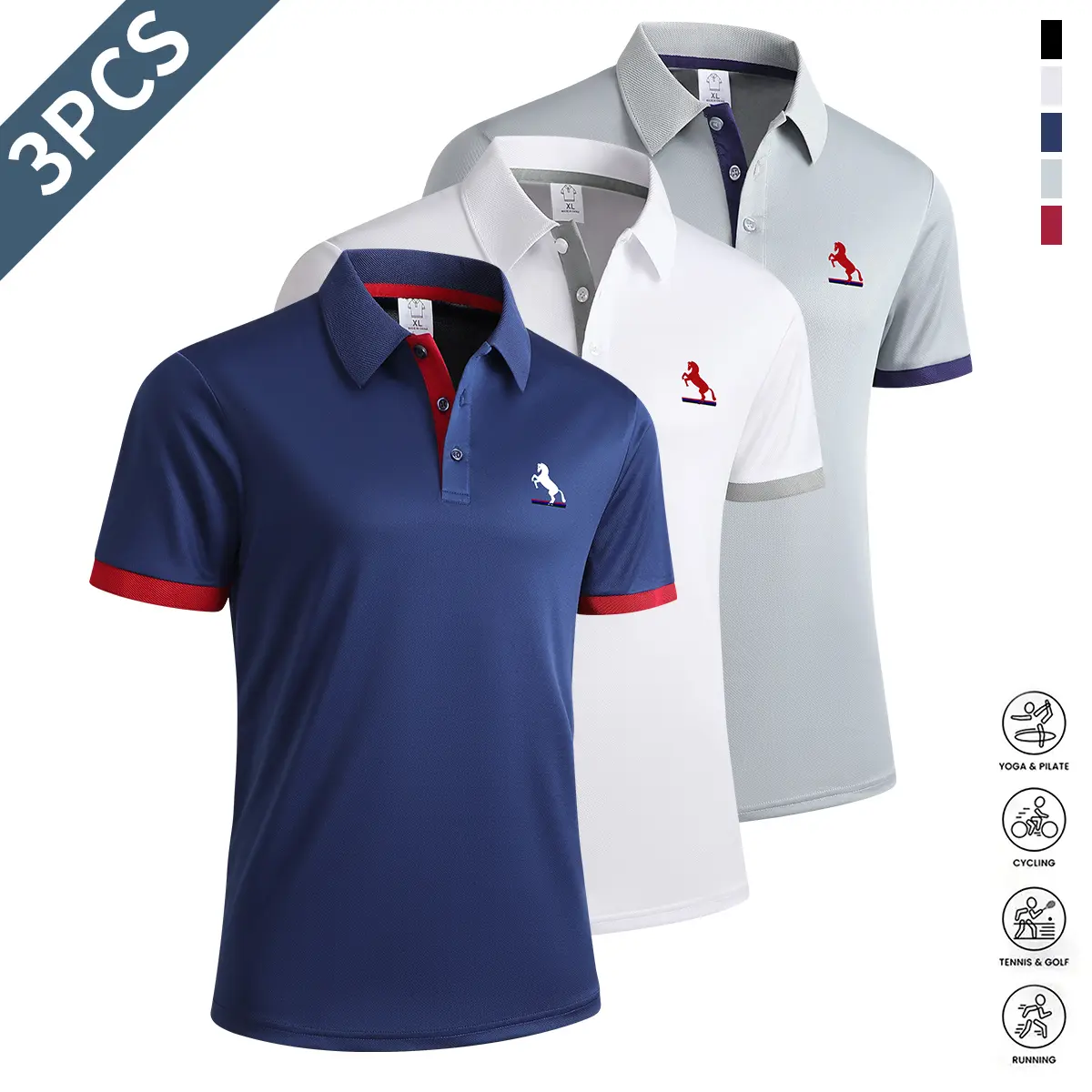 Navy Blue + White + Gray