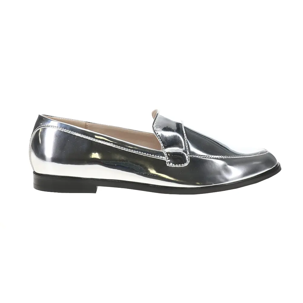 Yosi Samra Womens Olivia Metallic Slip On Loafers Casual - Silver