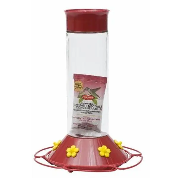 212 MAIN 209B 30 Oz Shatterproof Glass Body Bird Feeder - Hanging Hummingbird Feeder with Ant Moat, Full Circle Perch, 6 Feeding Stations, Detachable Backyard Bird Feeding Station