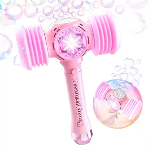 Electric Bubble Hammer Toy, Bubble Maker Toy with Light & Music, Bubble Toy for Kids, Birthday Gift for Girls & Boys