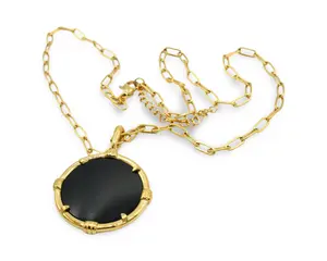 Black Medallion Necklace, Stylish and Elegant Design